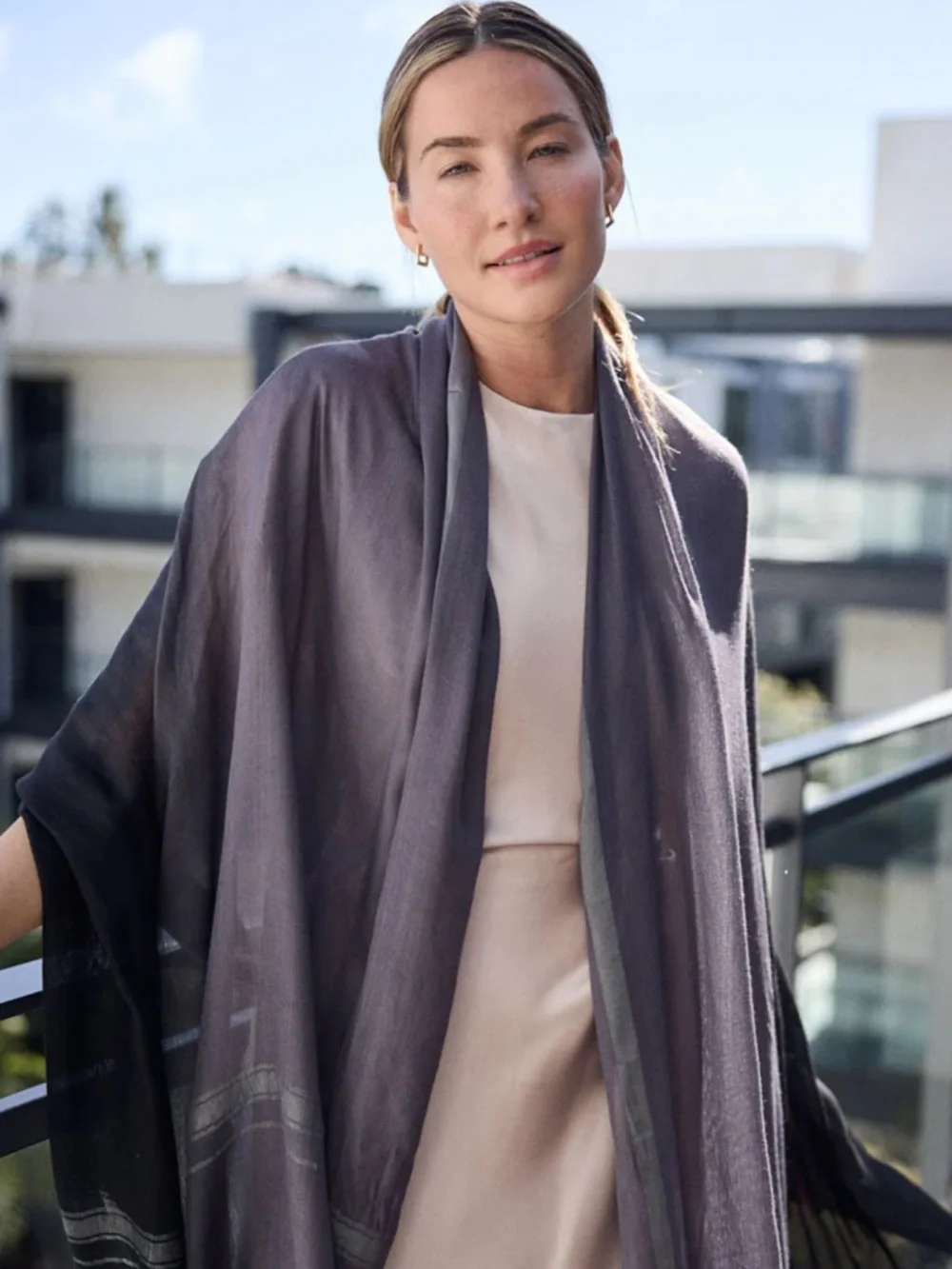 Leigh & Luca Charcoal & Black Lux Modal Scarf
